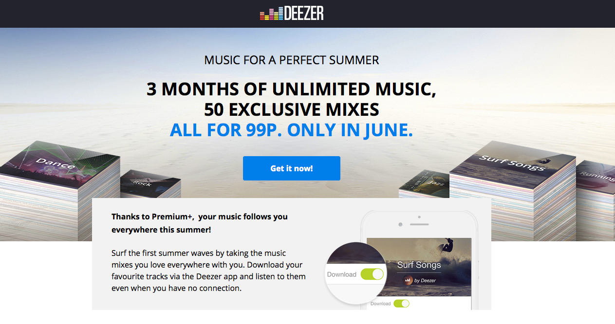 Deezer battles Apple Music by offering 3 months premium for 99p